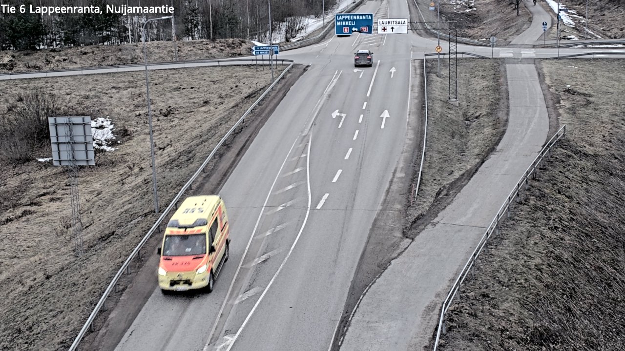 Weather Camera Image Väg 6 Villmanstrand, Nuijamaantie, Lappeenranta, Etelä-Karjala