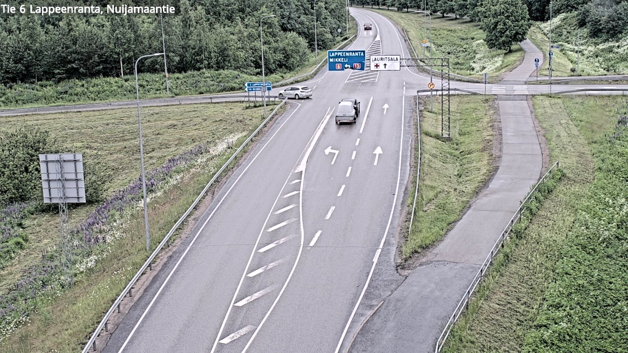 Weather Camera Image Road 6 Lappeenranta, Nuijamaantie, Lappeenranta, Etelä-Karjala