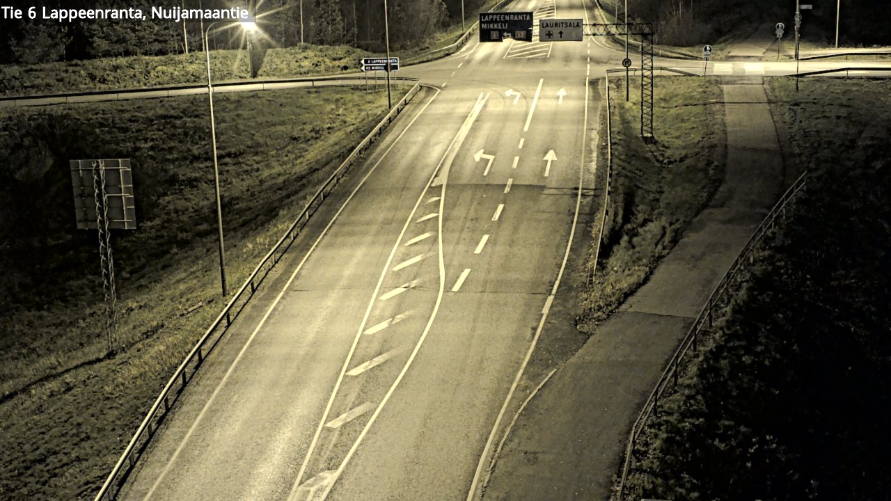 Weather Camera Image Väg 6 Villmanstrand, Nuijamaantie, Lappeenranta, Etelä-Karjala