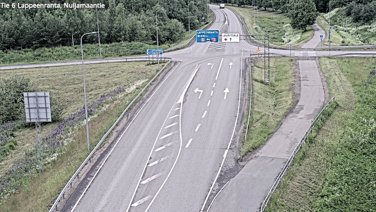 Weather Camera Image Road 6 Lappeenranta, Nuijamaantie, Lappeenranta, Etelä-Karjala