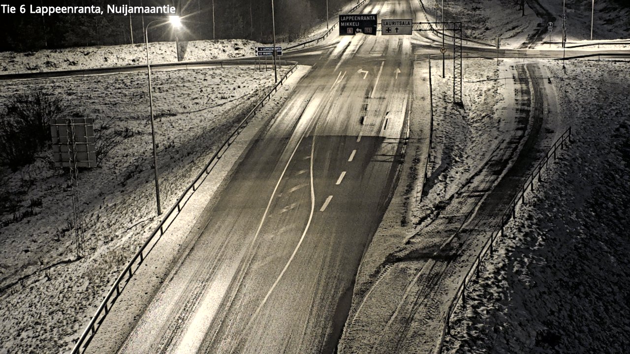 Weather Camera Image Road 6 Lappeenranta, Nuijamaantie, Lappeenranta, Etelä-Karjala