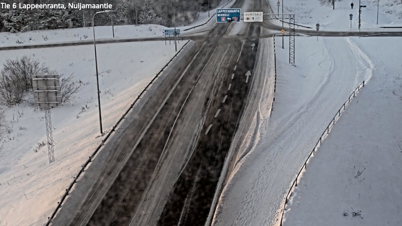 Weather Camera Image Road 6 Lappeenranta, Nuijamaantie, Lappeenranta, Etelä-Karjala