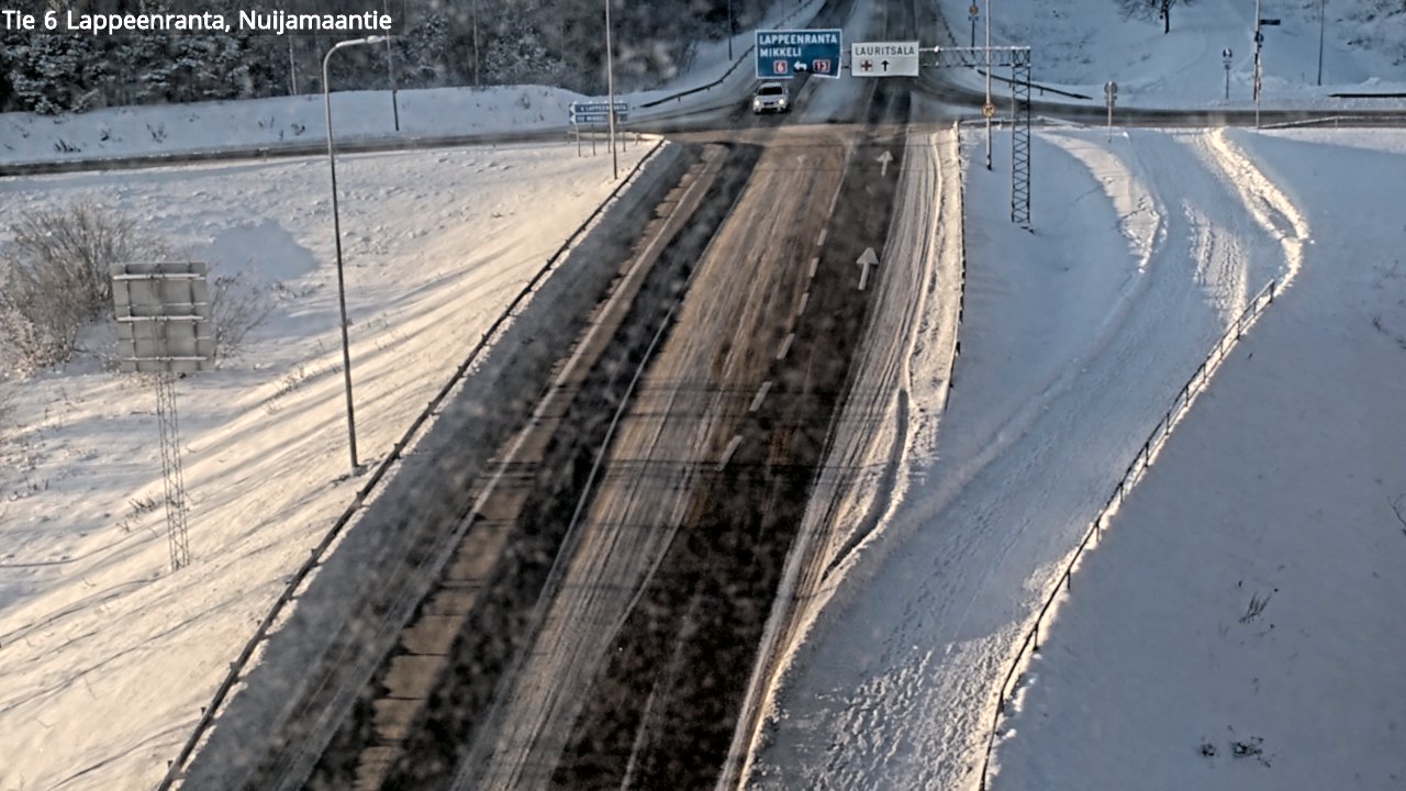 Weather Camera Image Road 6 Lappeenranta, Nuijamaantie, Lappeenranta, Etelä-Karjala
