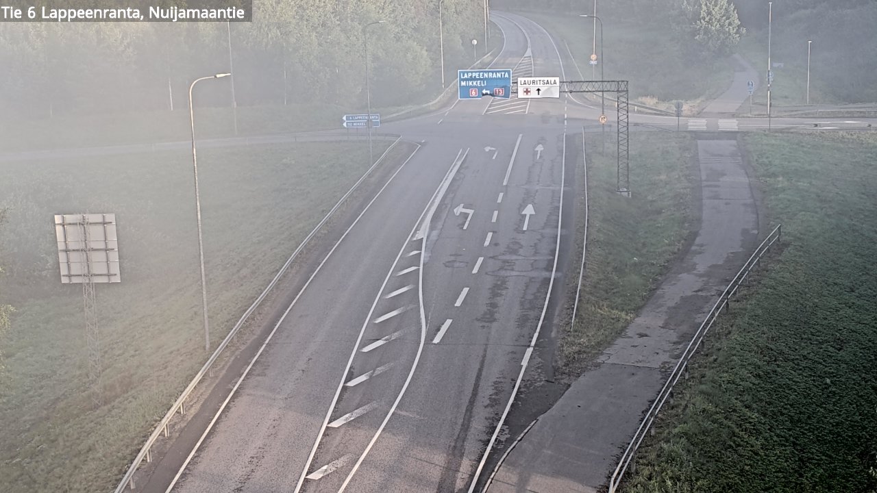 Weather Camera Image Road 6 Lappeenranta, Nuijamaantie, Lappeenranta, Etelä-Karjala
