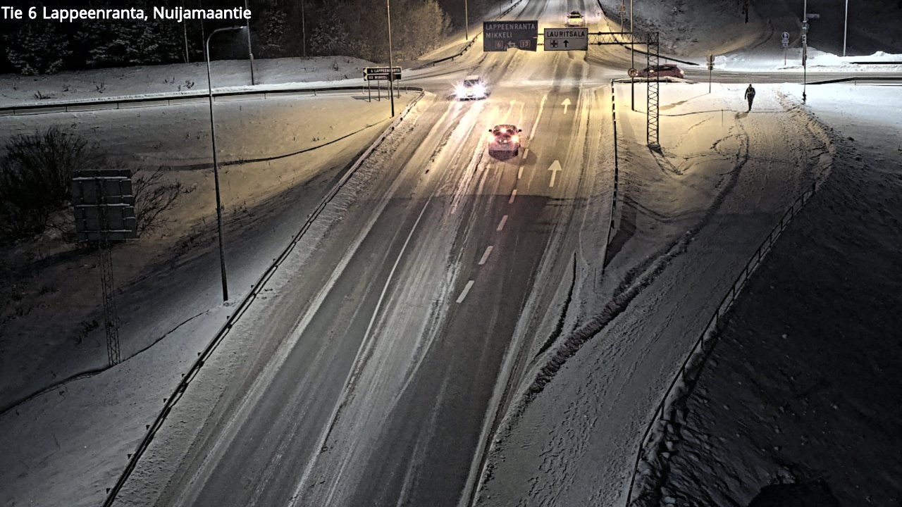 Weather Camera Image Väg 6 Villmanstrand, Nuijamaantie, Lappeenranta, Etelä-Karjala