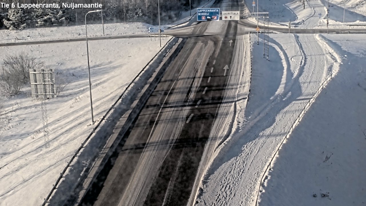 Weather Camera Image Road 6 Lappeenranta, Nuijamaantie, Lappeenranta, Etelä-Karjala