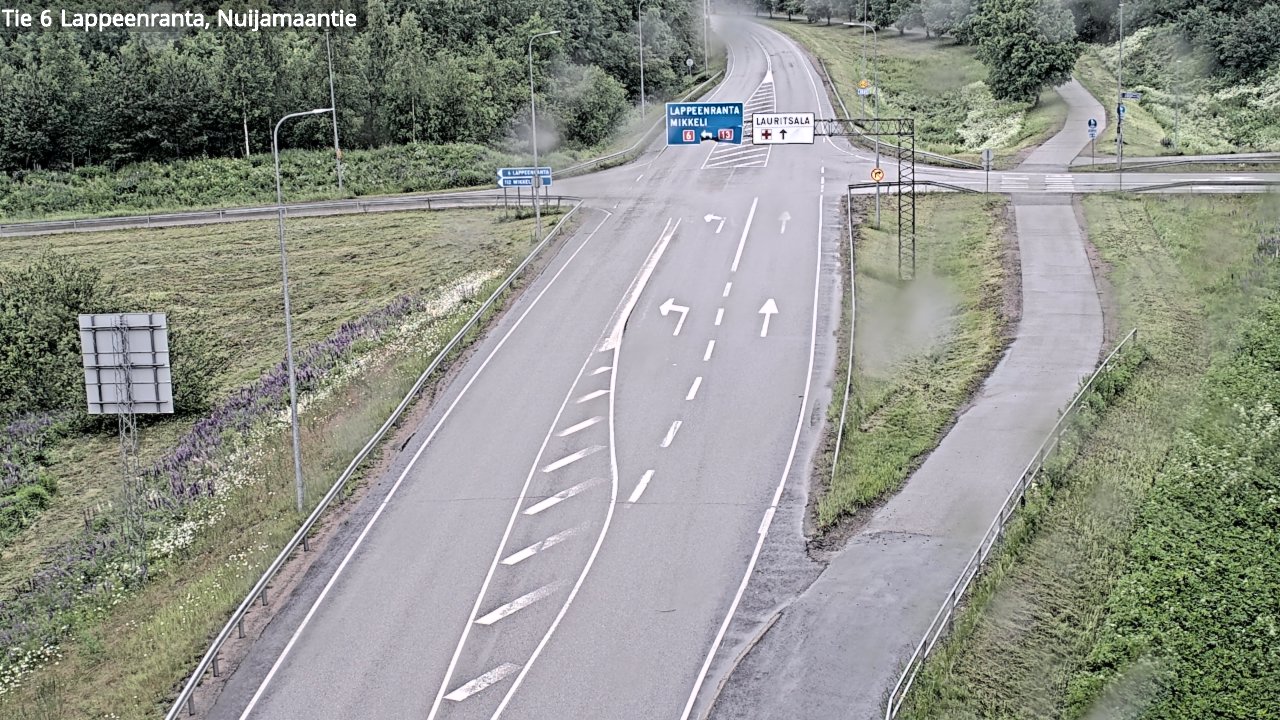 Weather Camera Image Road 6 Lappeenranta, Nuijamaantie, Lappeenranta, Etelä-Karjala