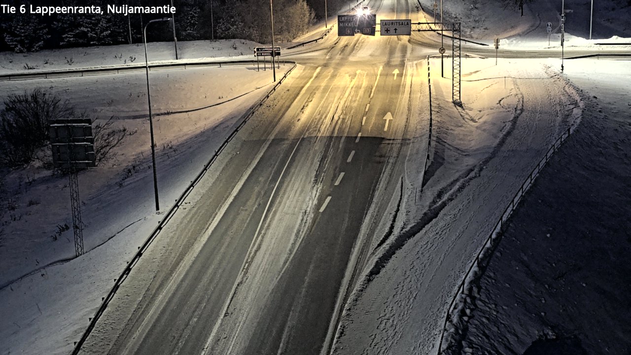 Weather Camera Image Väg 6 Villmanstrand, Nuijamaantie, Lappeenranta, Etelä-Karjala