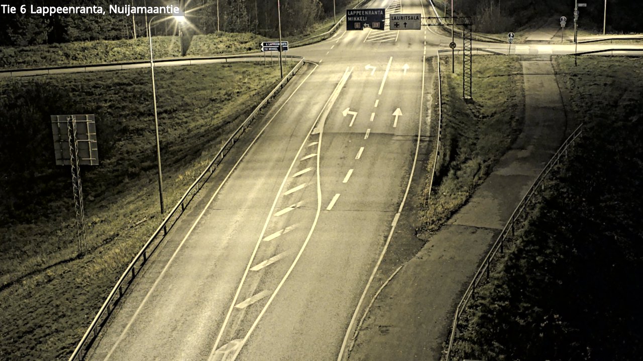 Weather Camera Image Väg 6 Villmanstrand, Nuijamaantie, Lappeenranta, Etelä-Karjala