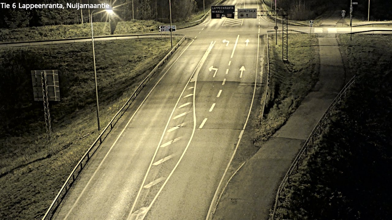 Weather Camera Image Väg 6 Villmanstrand, Nuijamaantie, Lappeenranta, Etelä-Karjala