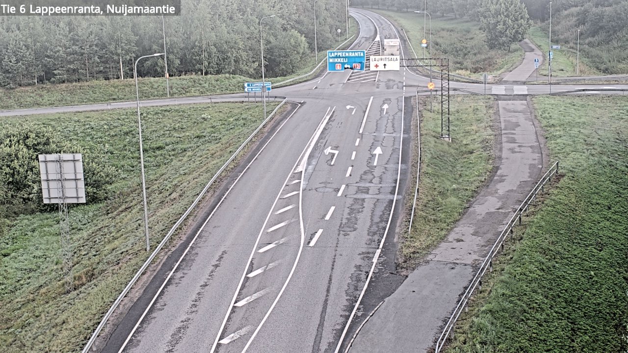 Weather Camera Image Road 6 Lappeenranta, Nuijamaantie, Lappeenranta, Etelä-Karjala