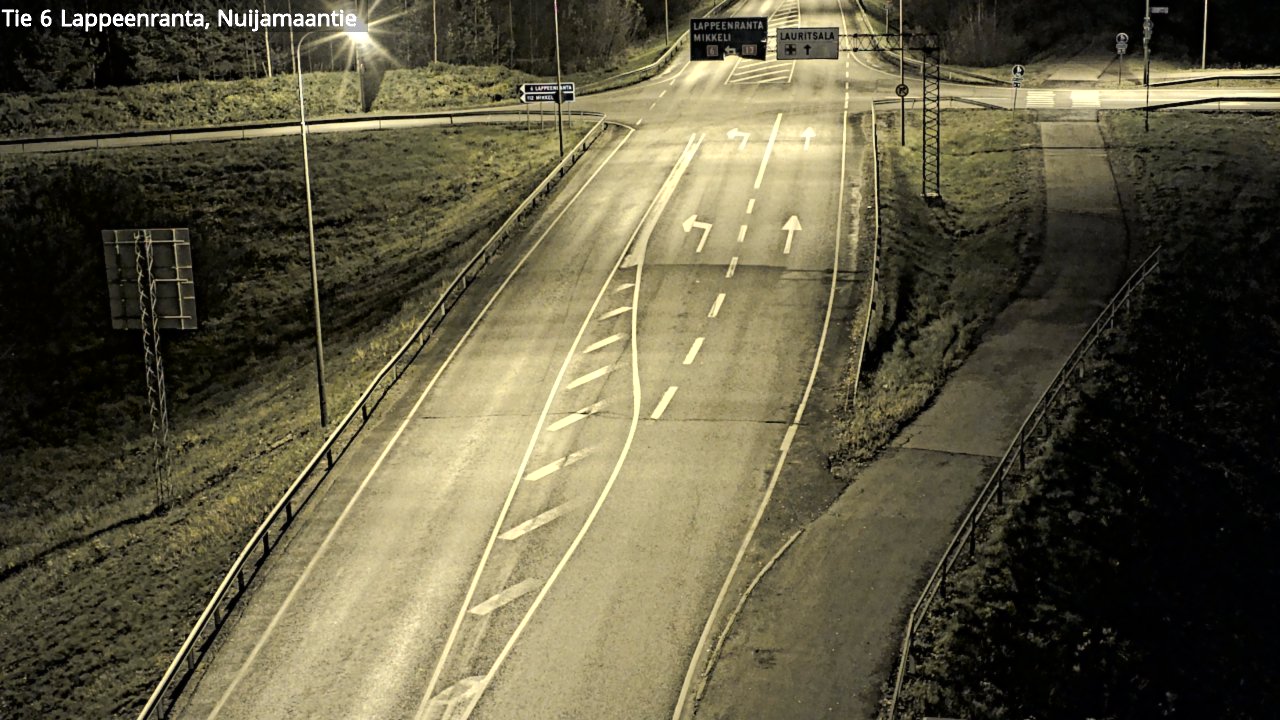 Weather Camera Image Väg 6 Villmanstrand, Nuijamaantie, Lappeenranta, Etelä-Karjala