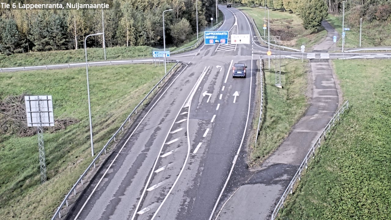 Weather Camera Image Road 6 Lappeenranta, Nuijamaantie, Lappeenranta, Etelä-Karjala