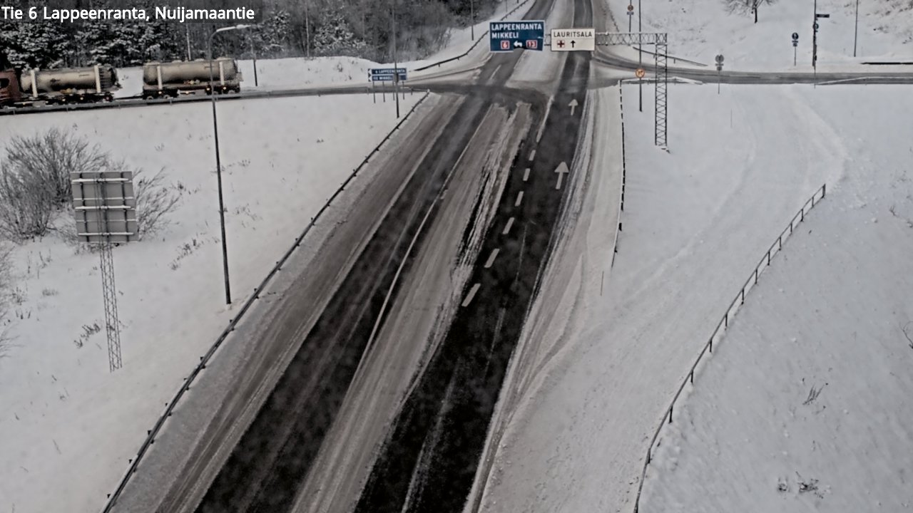 Weather Camera Image Road 6 Lappeenranta, Nuijamaantie, Lappeenranta, Etelä-Karjala
