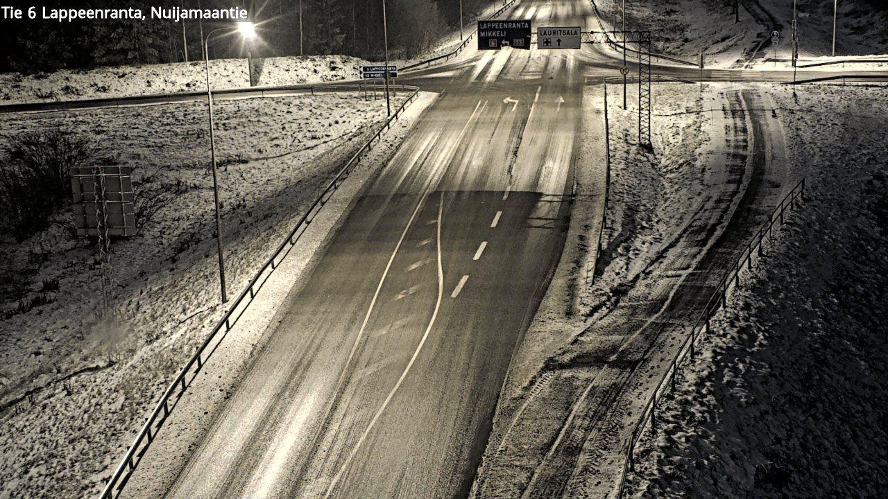 Weather Camera Image Road 6 Lappeenranta, Nuijamaantie, Lappeenranta, Etelä-Karjala