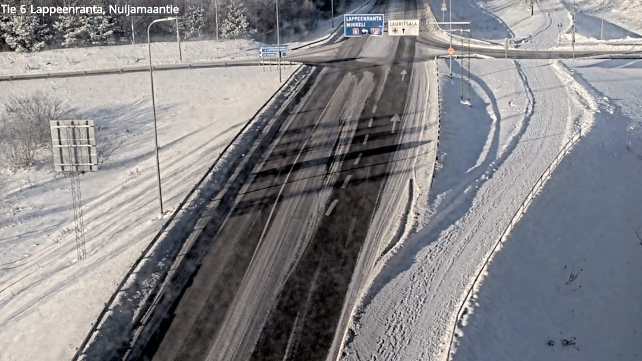 Weather Camera Image Road 6 Lappeenranta, Nuijamaantie, Lappeenranta, Etelä-Karjala