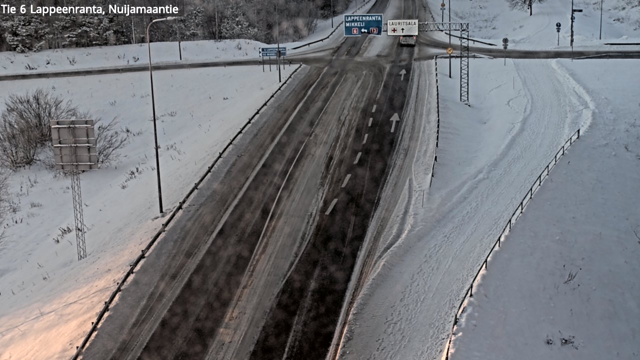 Weather Camera Image Road 6 Lappeenranta, Nuijamaantie, Lappeenranta, Etelä-Karjala
