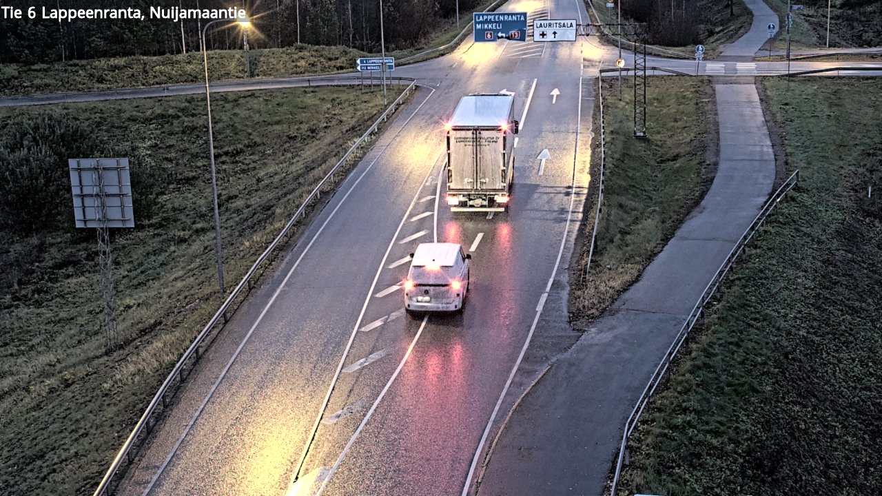 Weather Camera Image Road 6 Lappeenranta, Nuijamaantie, Lappeenranta, Etelä-Karjala
