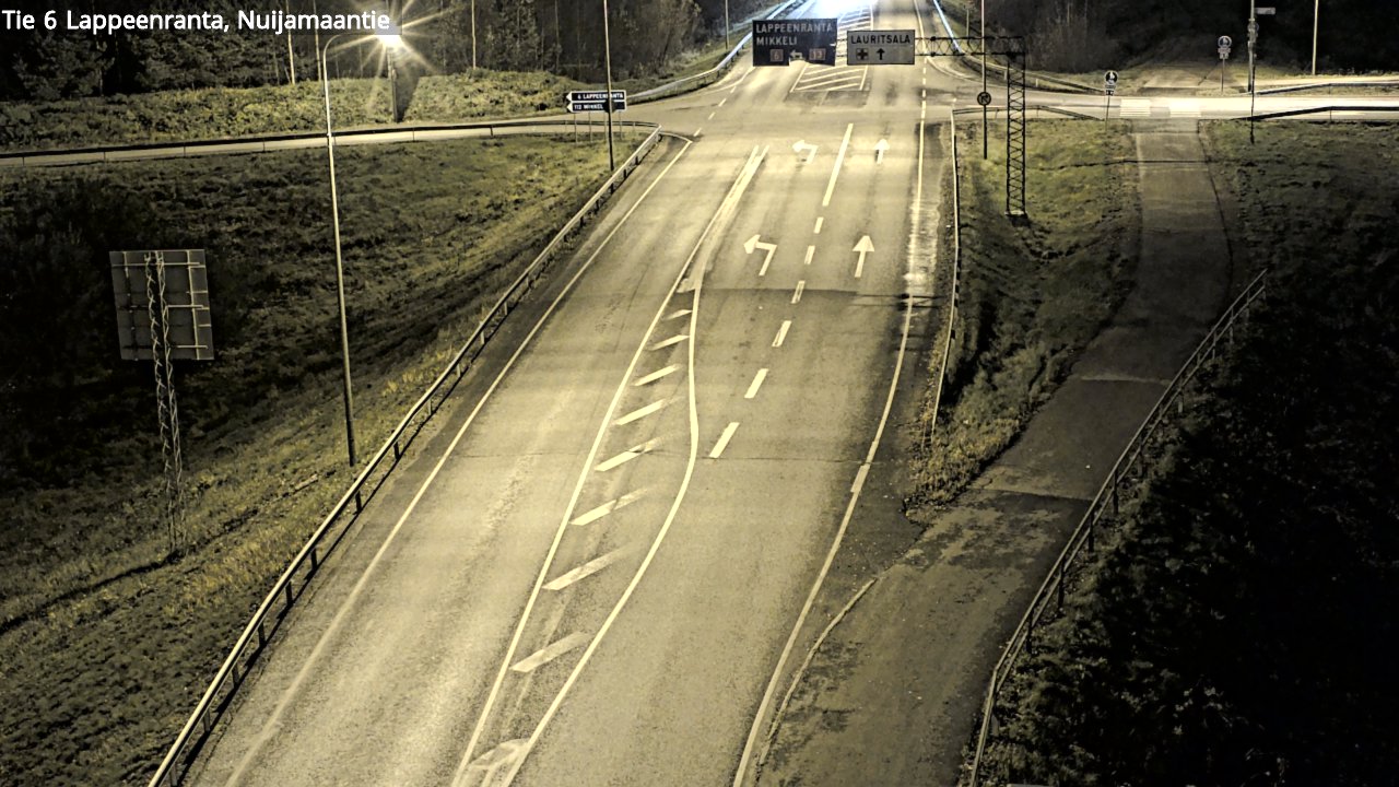 Weather Camera Image Väg 6 Villmanstrand, Nuijamaantie, Lappeenranta, Etelä-Karjala