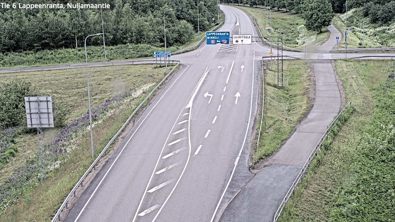 Weather Camera Image Road 6 Lappeenranta, Nuijamaantie, Lappeenranta, Etelä-Karjala