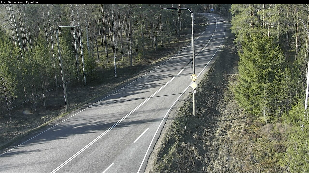 Weather Camera Image Väg 26 Pyhältö, Hamina, Kymenlaakso