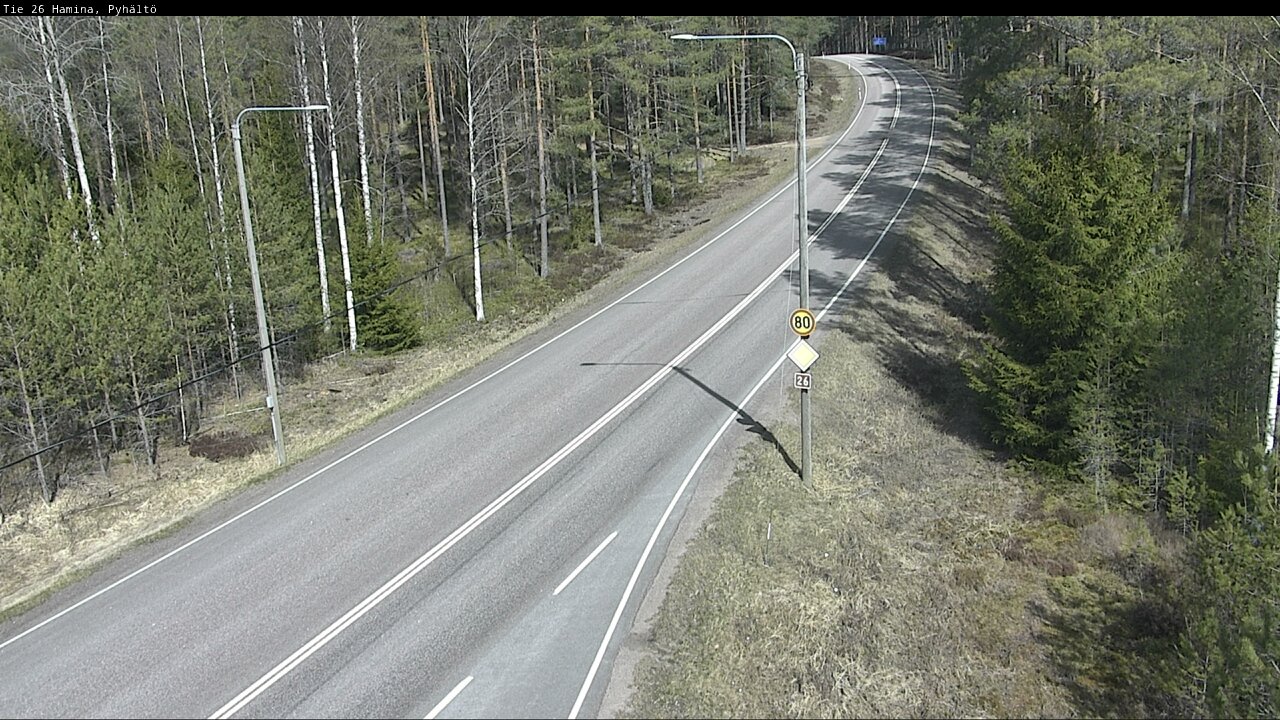 Weather Camera Image Väg 26 Pyhältö, Hamina, Kymenlaakso