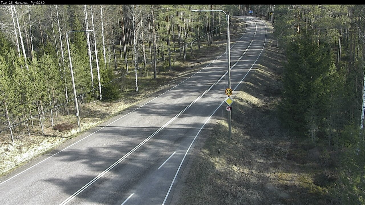 Weather Camera Image Väg 26 Pyhältö, Hamina, Kymenlaakso