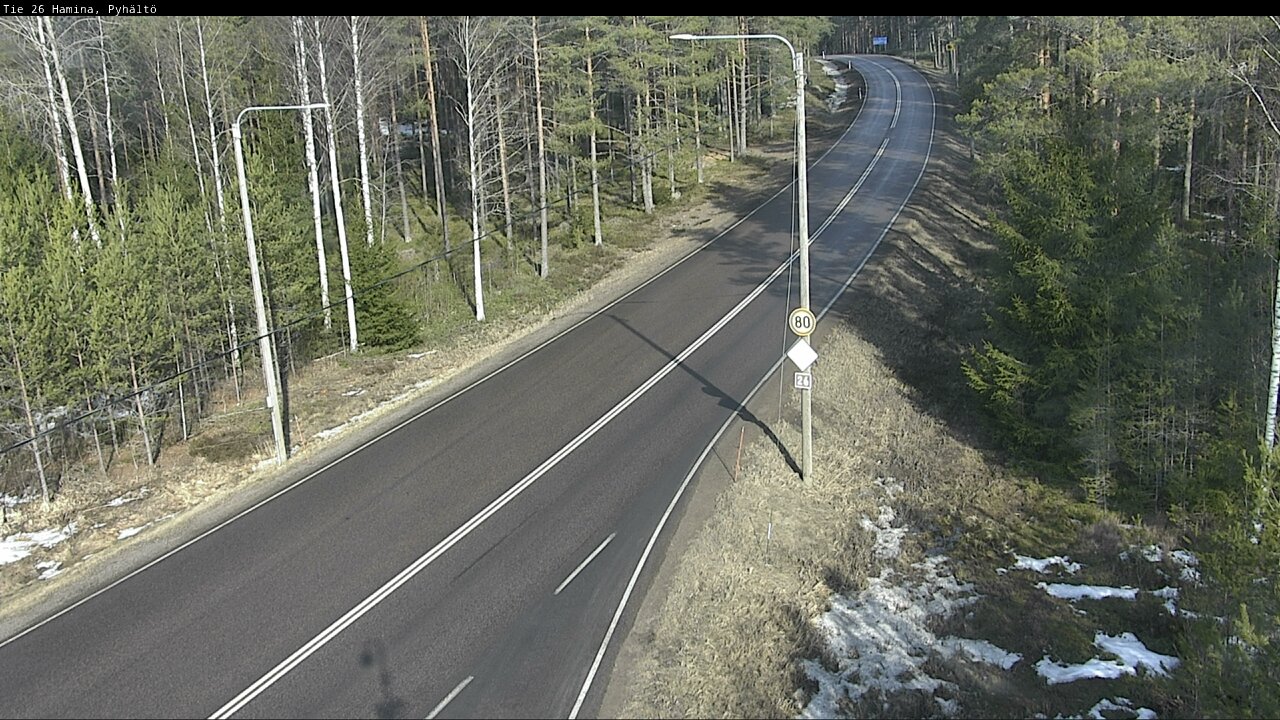 Weather Camera Image Väg 26 Pyhältö, Hamina, Kymenlaakso