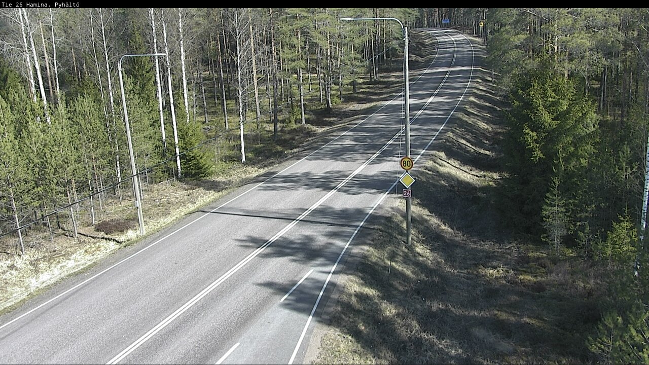 Weather Camera Image Väg 26 Pyhältö, Hamina, Kymenlaakso