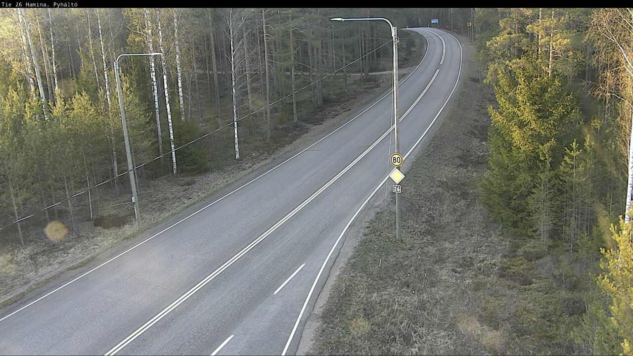 Weather Camera Image Väg 26 Pyhältö, Hamina, Kymenlaakso