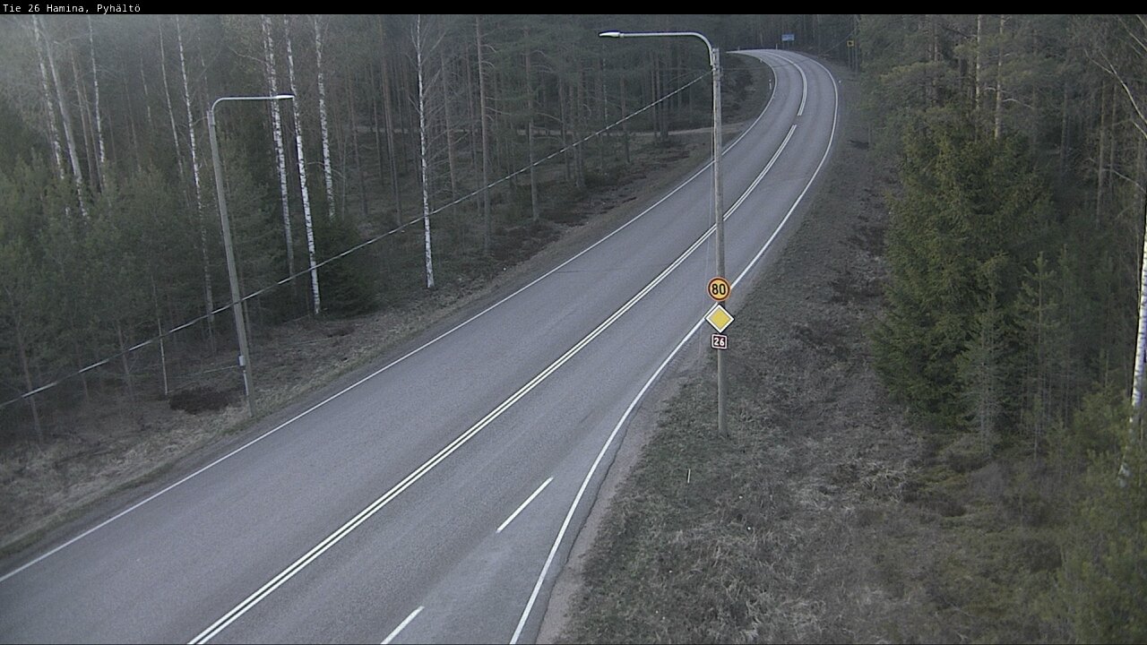 Weather Camera Image Väg 26 Pyhältö, Hamina, Kymenlaakso
