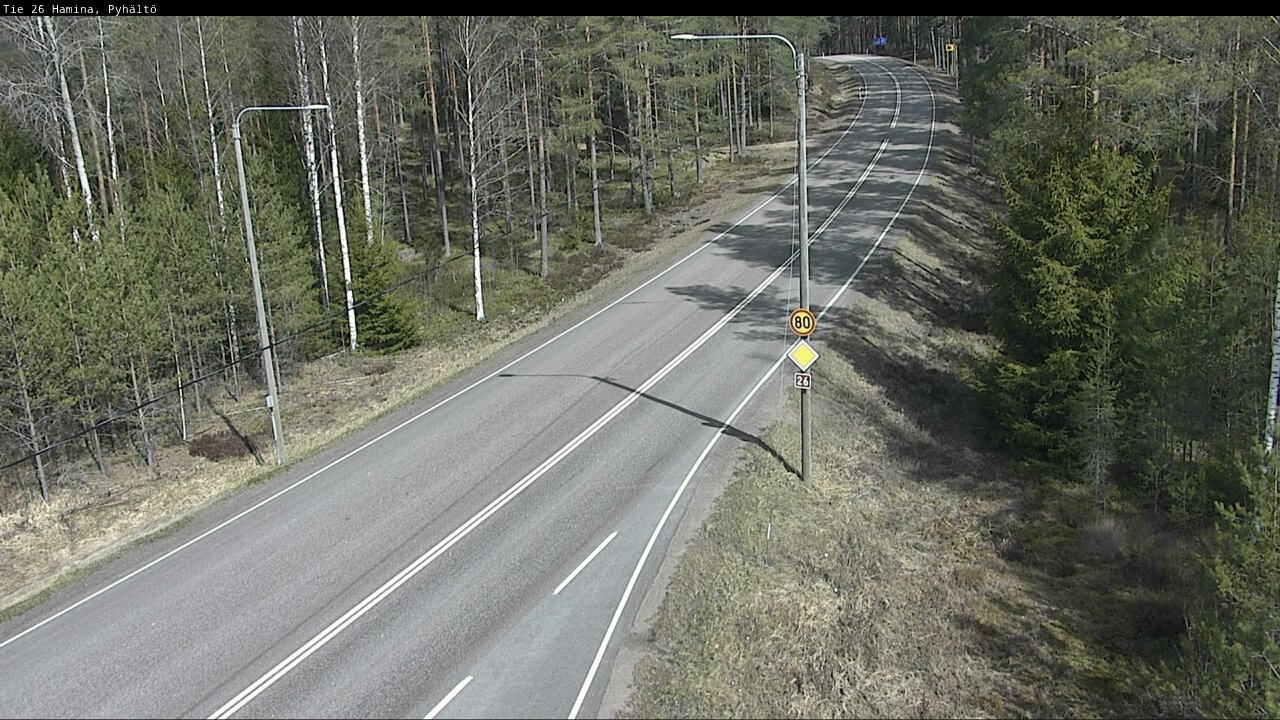 Weather Camera Image Väg 26 Pyhältö, Hamina, Kymenlaakso