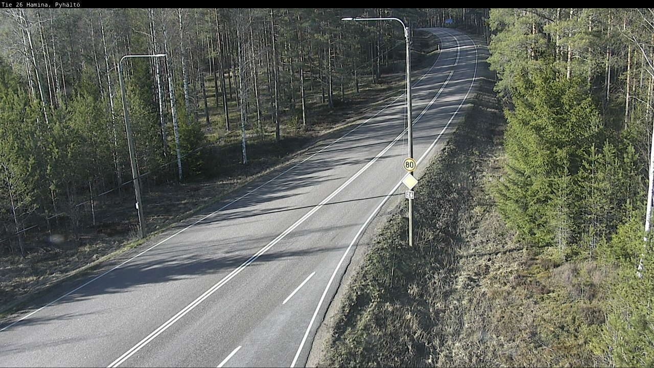 Weather Camera Image Väg 26 Pyhältö, Hamina, Kymenlaakso
