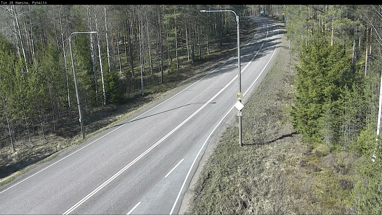 Weather Camera Image Väg 26 Pyhältö, Hamina, Kymenlaakso