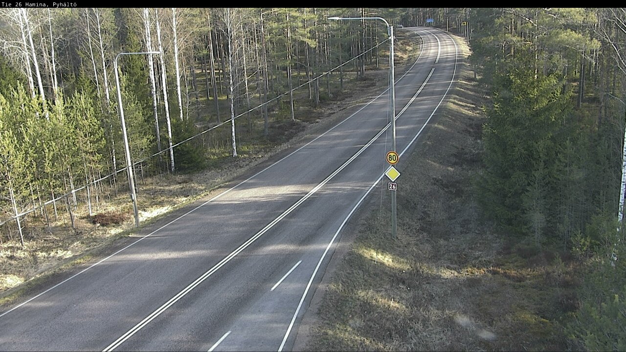 Weather Camera Image Väg 26 Pyhältö, Hamina, Kymenlaakso