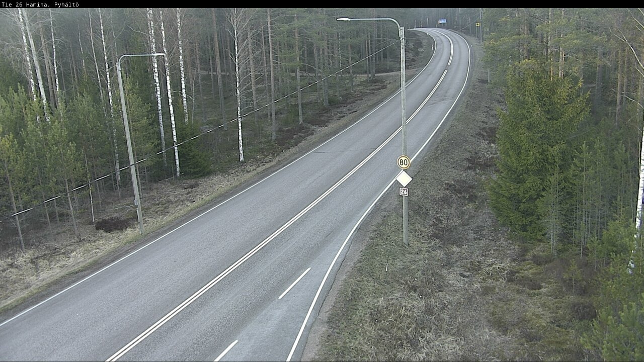 Weather Camera Image Väg 26 Pyhältö, Hamina, Kymenlaakso