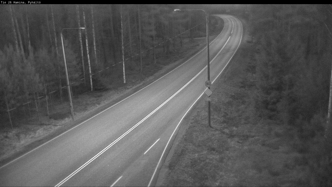 Weather Camera Image Väg 26 Pyhältö, Hamina, Kymenlaakso