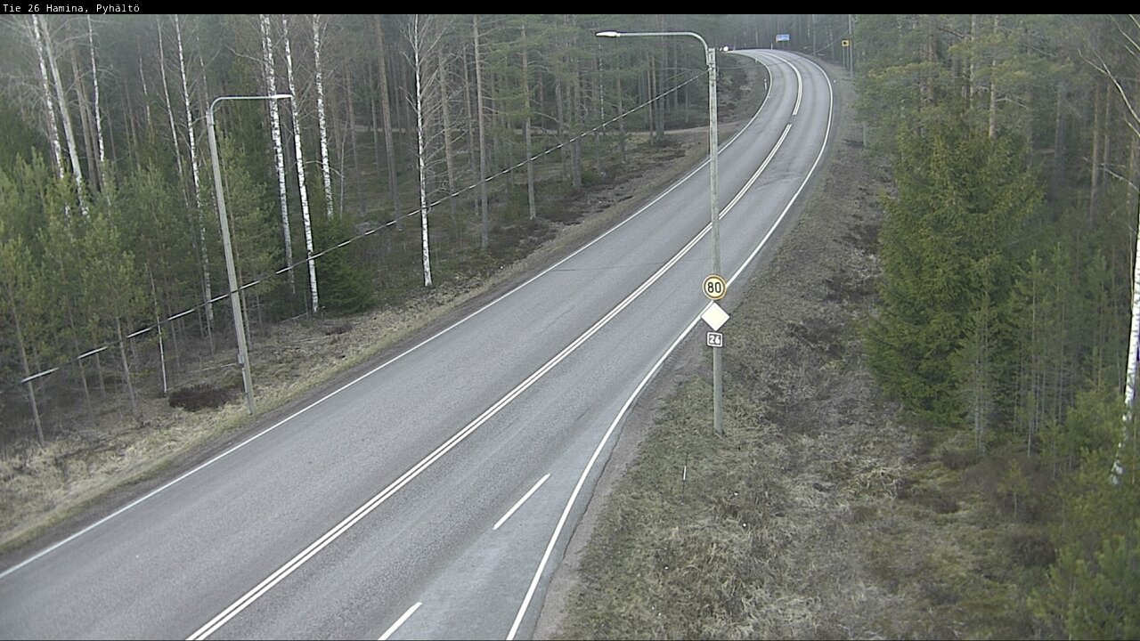 Weather Camera Image Väg 26 Pyhältö, Hamina, Kymenlaakso