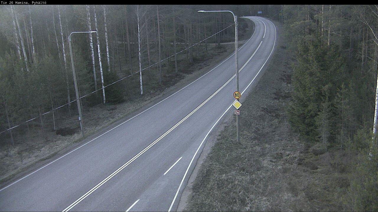 Weather Camera Image Väg 26 Pyhältö, Hamina, Kymenlaakso