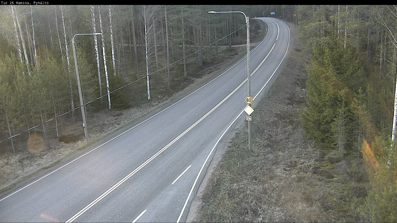 Weather Camera Image Väg 26 Pyhältö, Hamina, Kymenlaakso