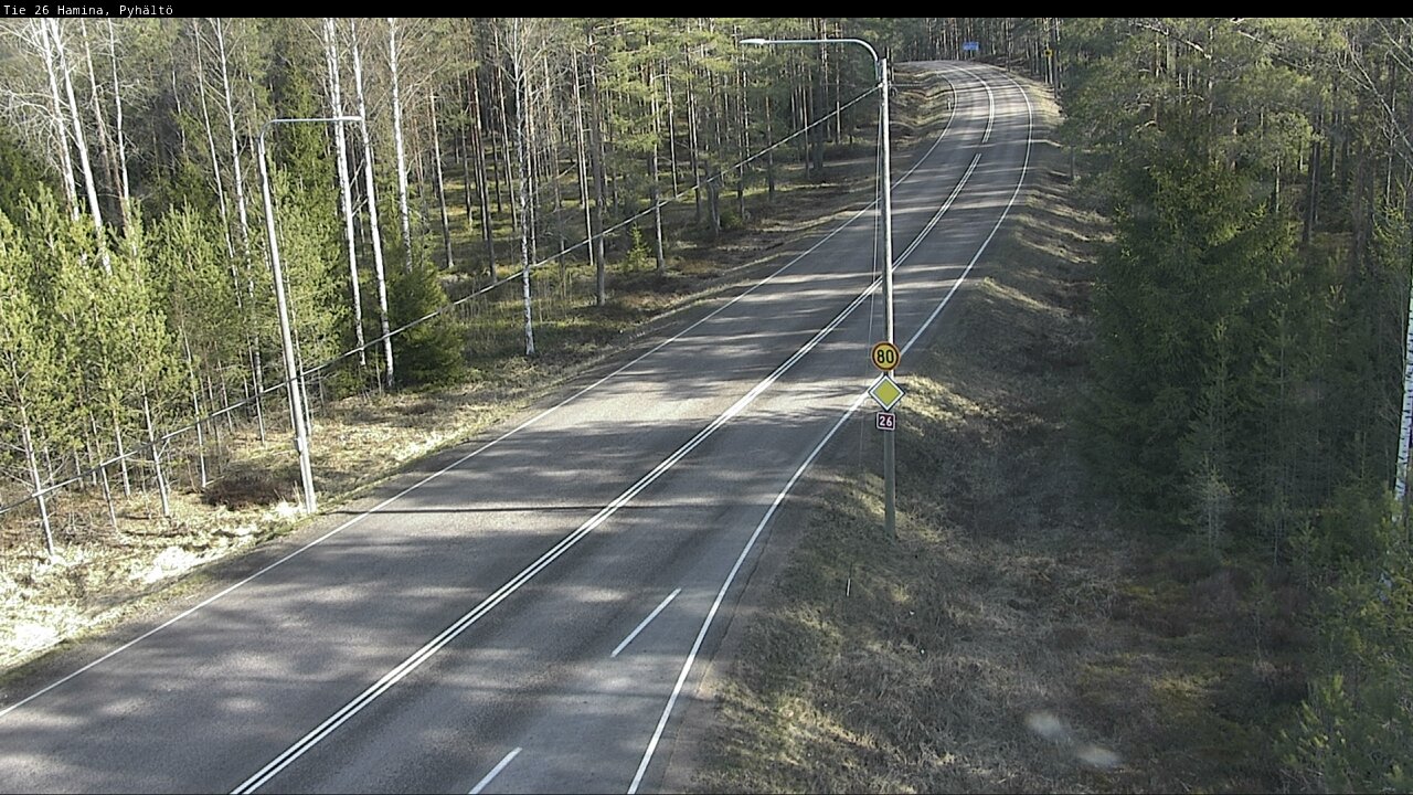 Weather Camera Image Väg 26 Pyhältö, Hamina, Kymenlaakso
