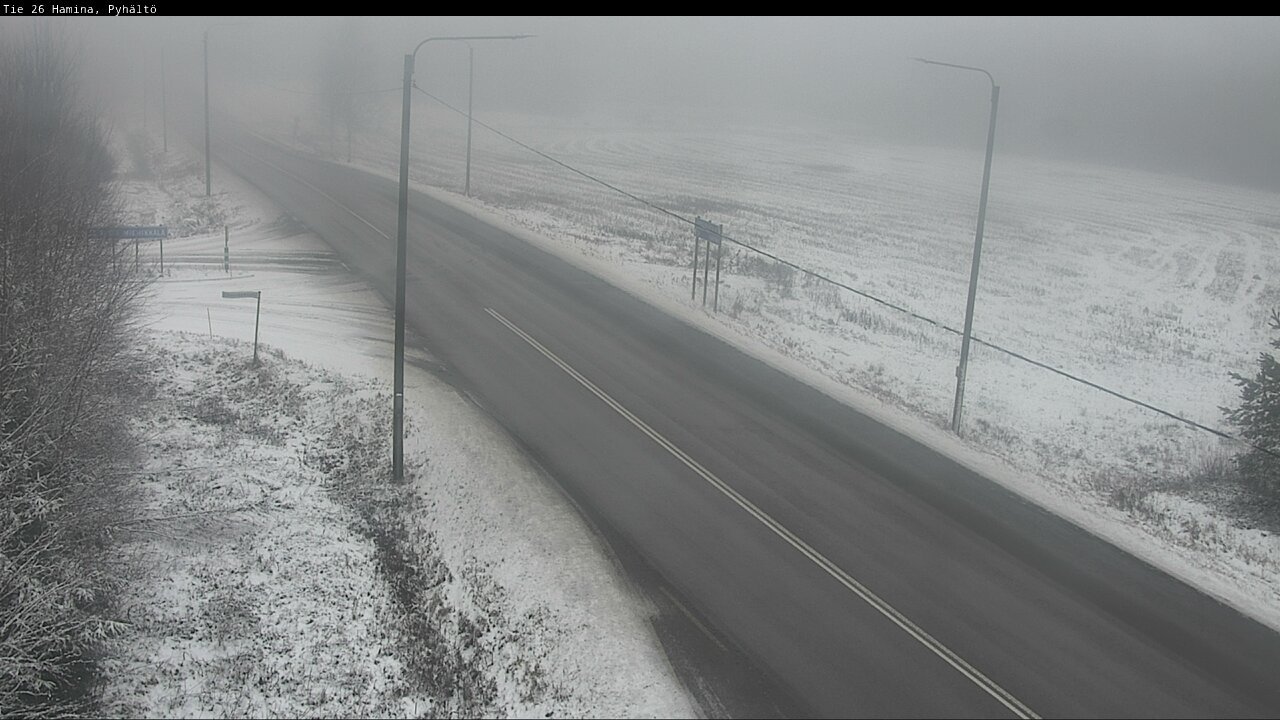 Weather Camera Image Väg 26 Pyhältö, Hamina, Kymenlaakso