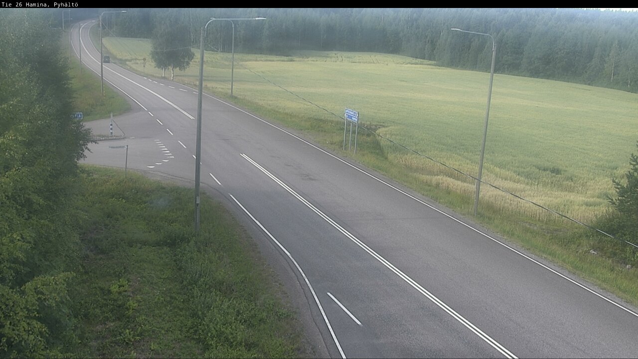 Weather Camera Image Väg 26 Pyhältö, Hamina, Kymenlaakso