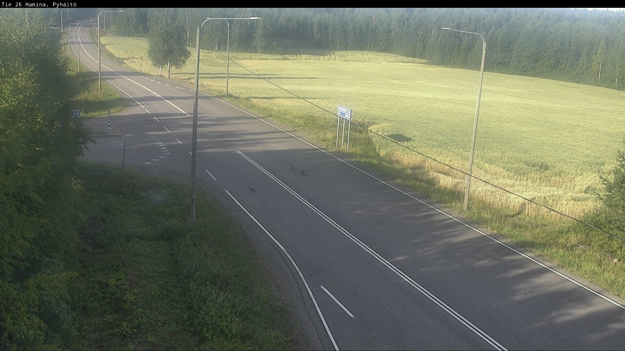 Weather Camera Image Väg 26 Pyhältö, Hamina, Kymenlaakso