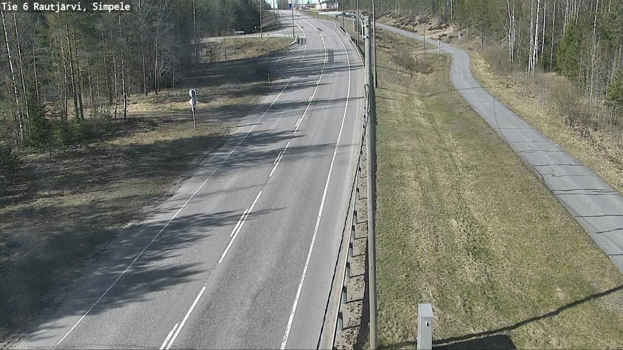 Weather Camera Image Väg 6 Rautjärvi, Simpele, Rautjärvi, Etelä-Karjala