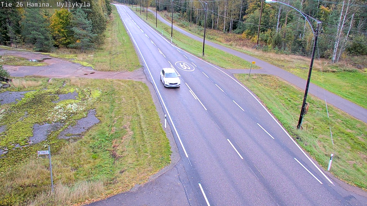 Weather Camera Image Road 26 Hamina, Myllykylä, Hamina, Kymenlaakso