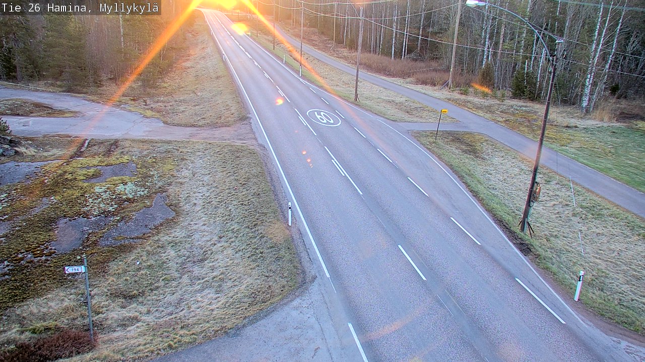 Weather Camera Image Väg 26 Hamina, Myllykylä, Hamina, Kymenlaakso