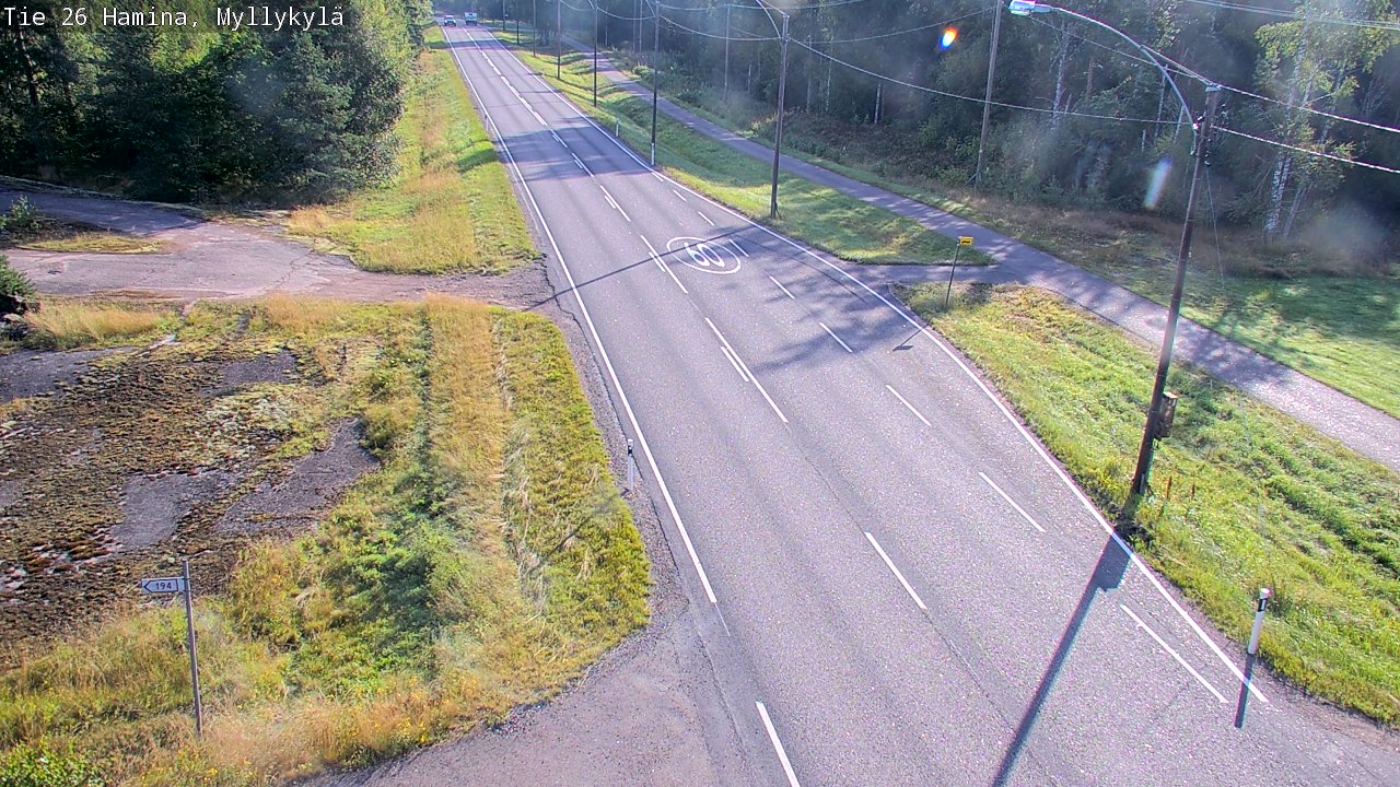 Weather Camera Image Road 26 Hamina, Myllykylä, Hamina, Kymenlaakso
