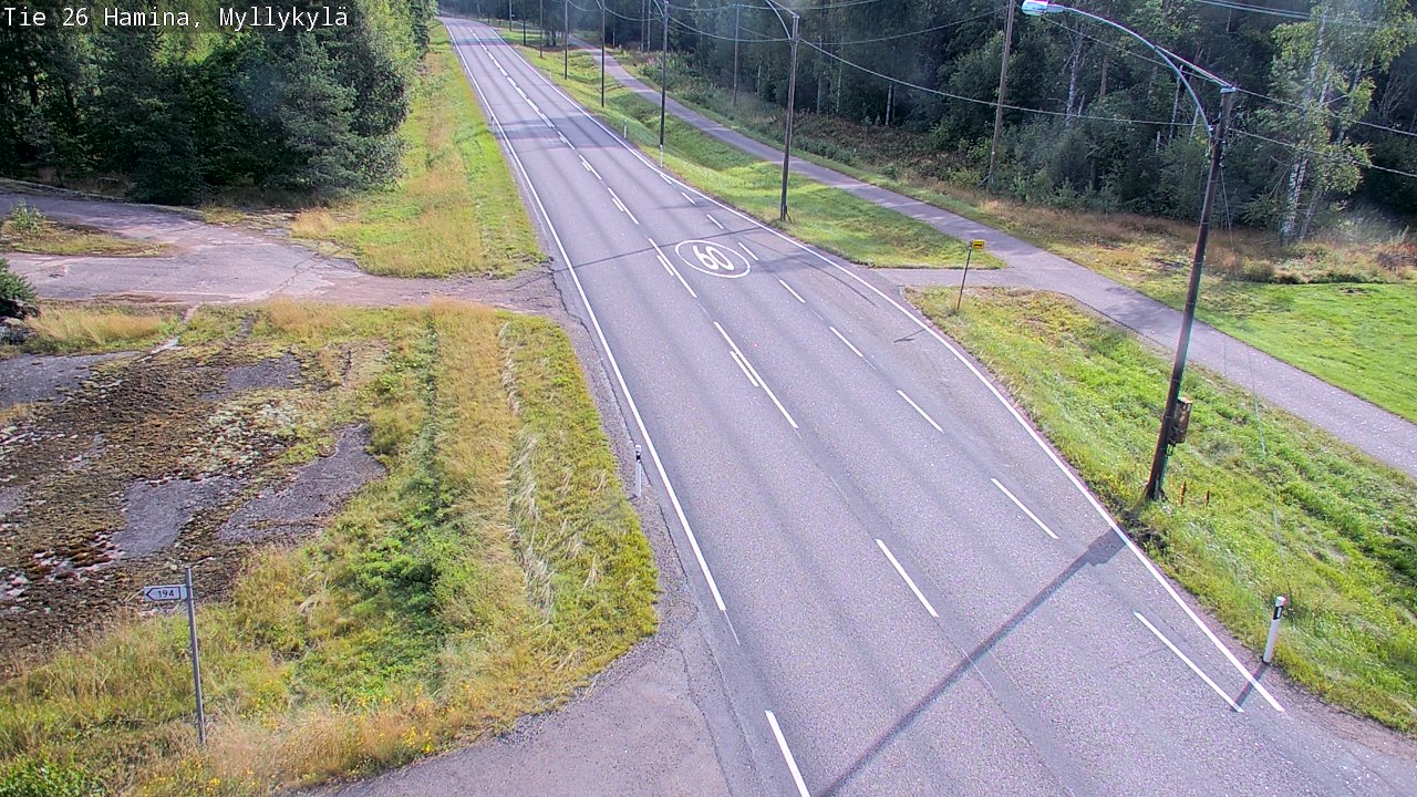 Weather Camera Image Road 26 Hamina, Myllykylä, Hamina, Kymenlaakso