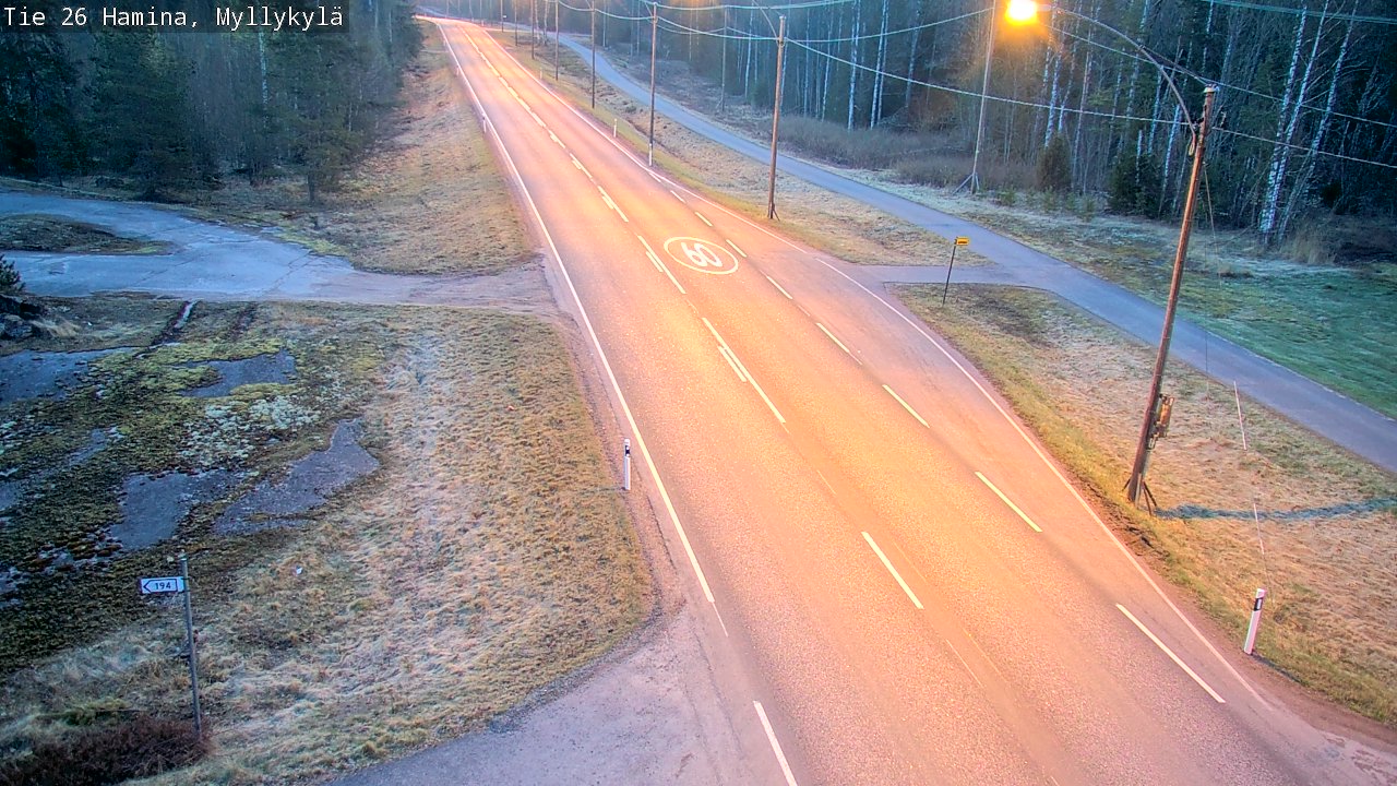 Weather Camera Image Road 26 Hamina, Myllykylä, Hamina, Kymenlaakso